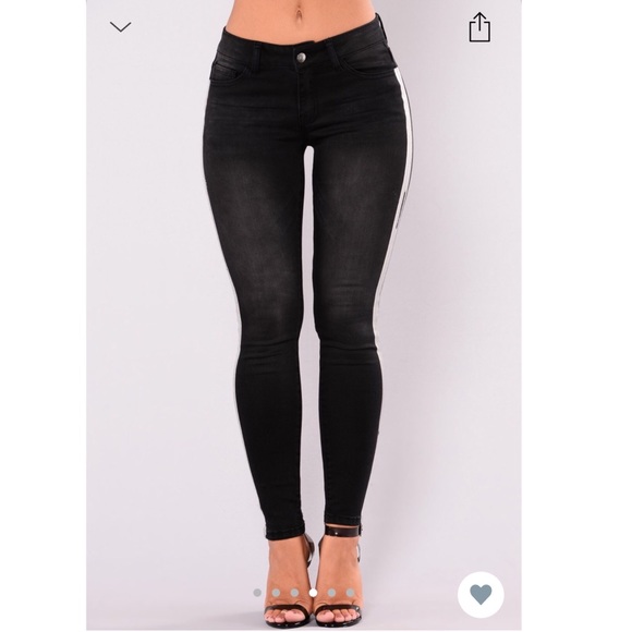 Fashion Nova Denim - Fashion Nova Black Striped Jeans